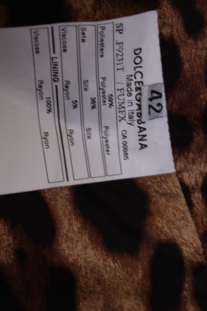 Dolce & Gabbana Leopard Print Lined Bomber Jacket Black S