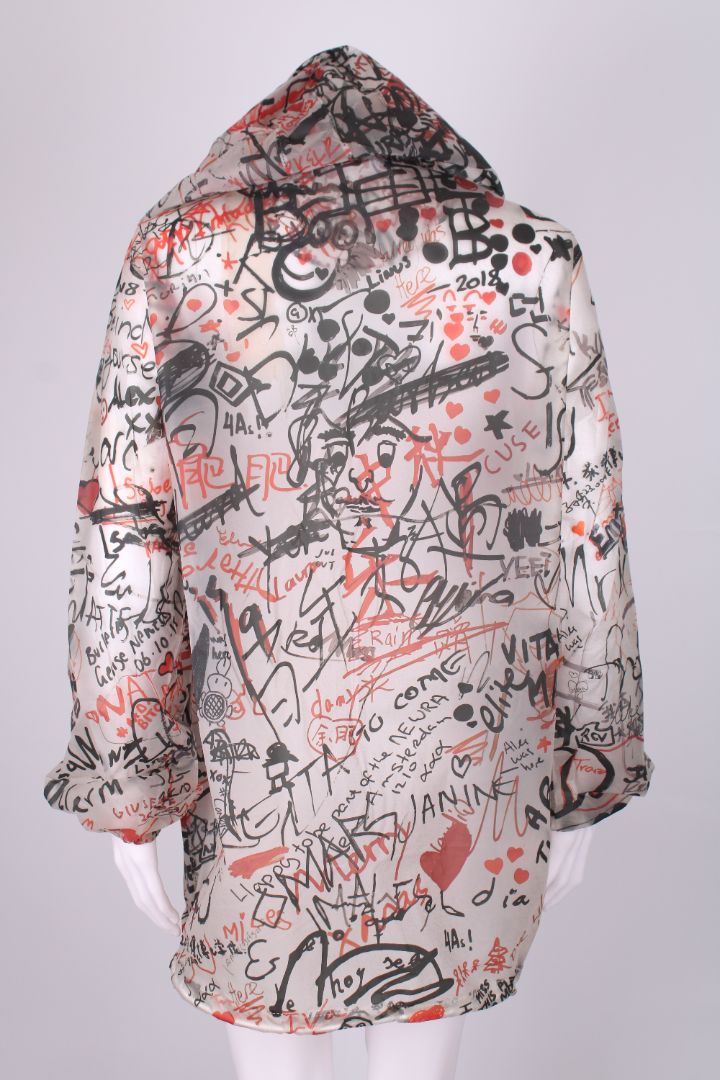 Burberry Graffiti Hooded Jacket White/ Red 10