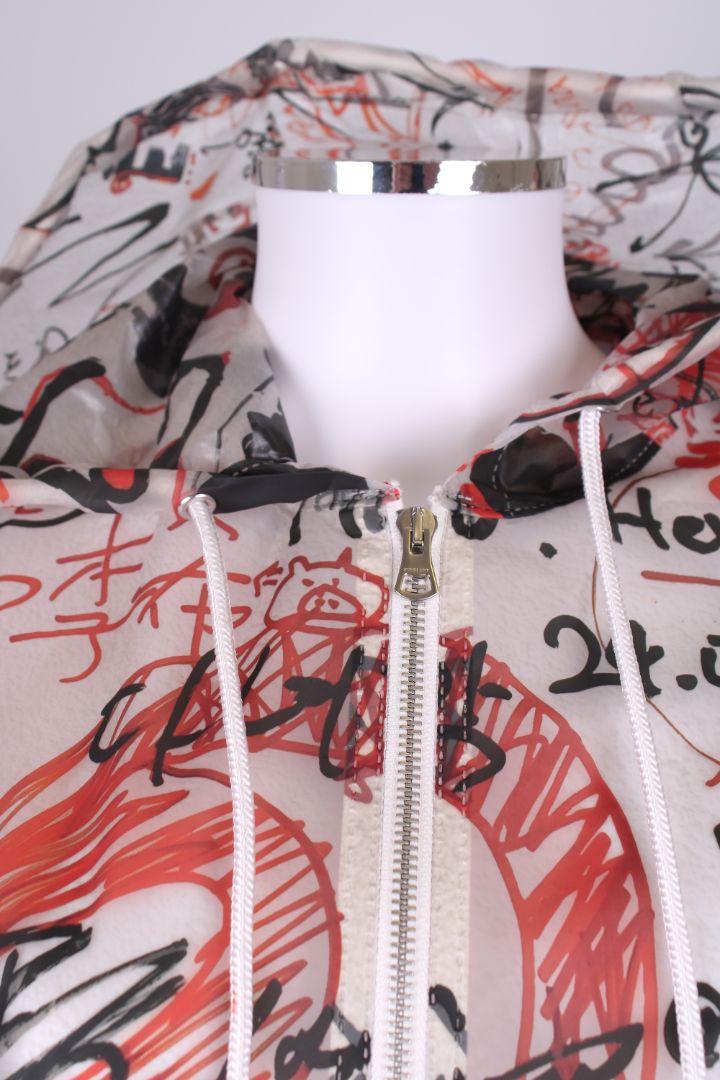 Burberry Graffiti Hooded Jacket White/ Red 10