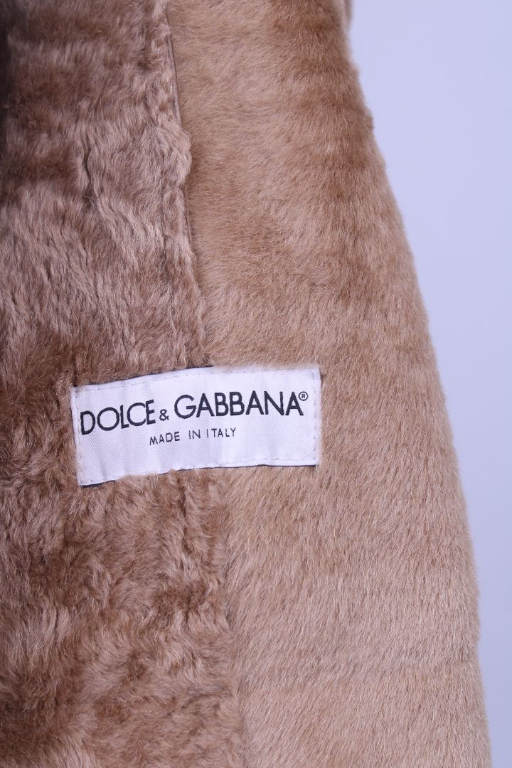 Dolce & Gabbana Leopard pony hair lining reversible coat brown suede 46