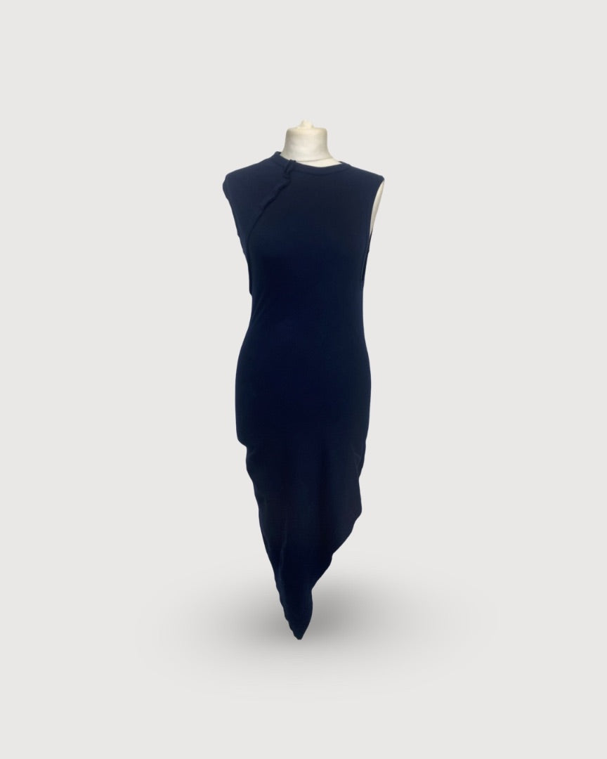 Comme Des Garcons Aysmmetric T-shirt Dress Navy S