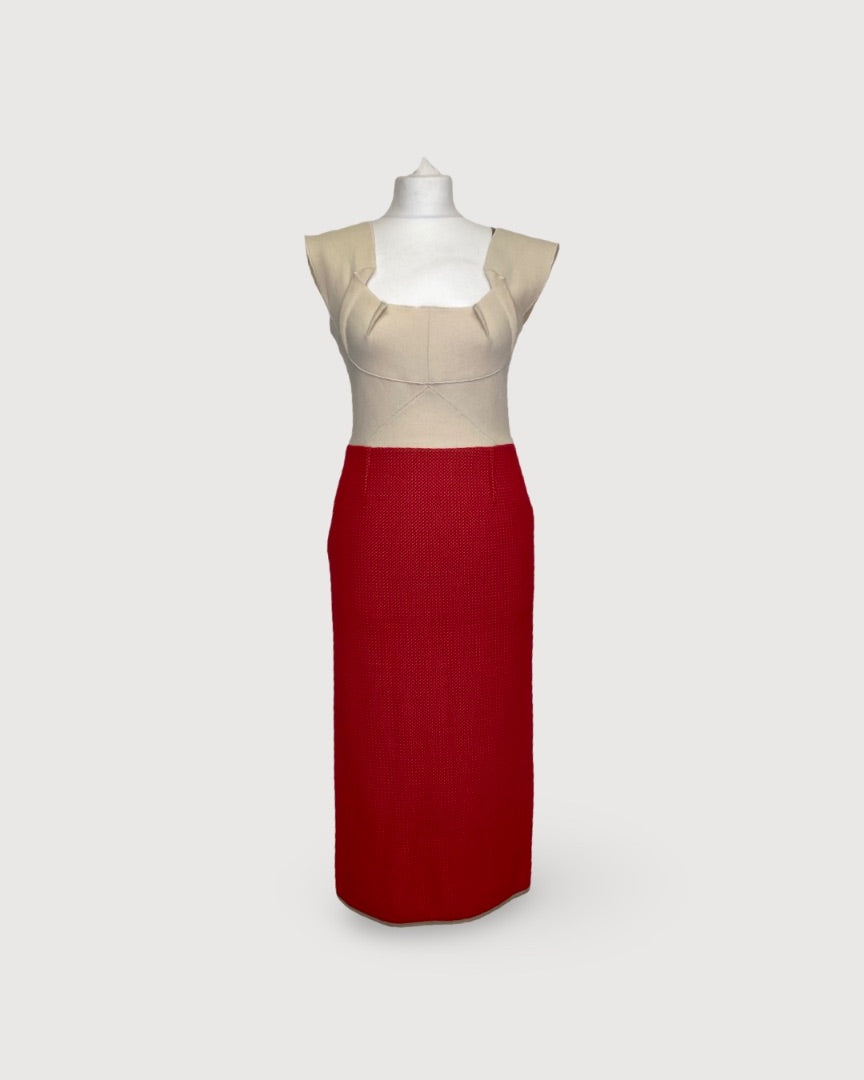 Roland Mouret Midi Dress Red 10