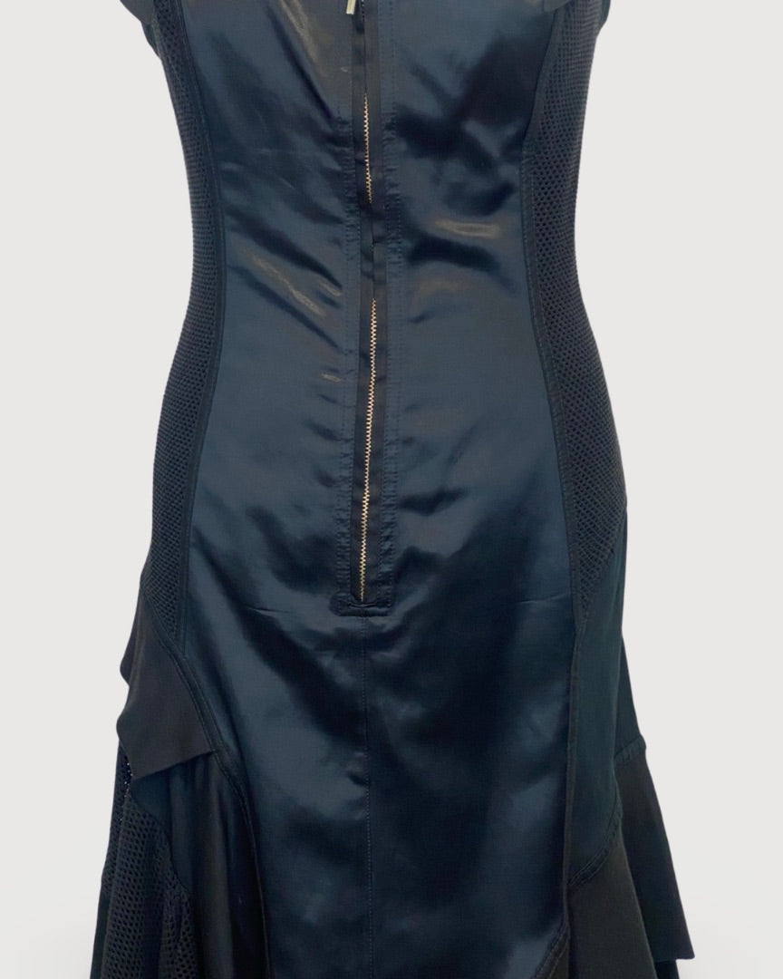 Plein Sud Jeans S/S Mesh Side Dress Black 10