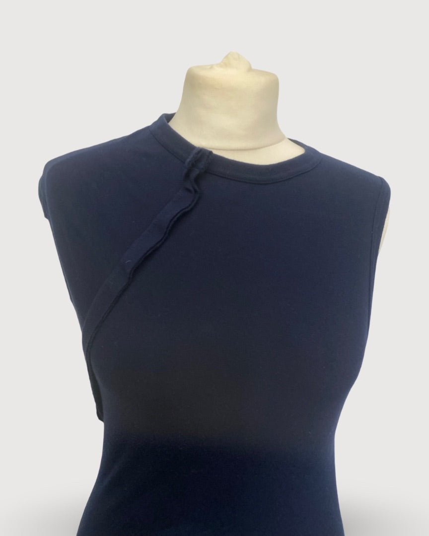 Comme Des Garcons Aysmmetric T-shirt Dress Navy S