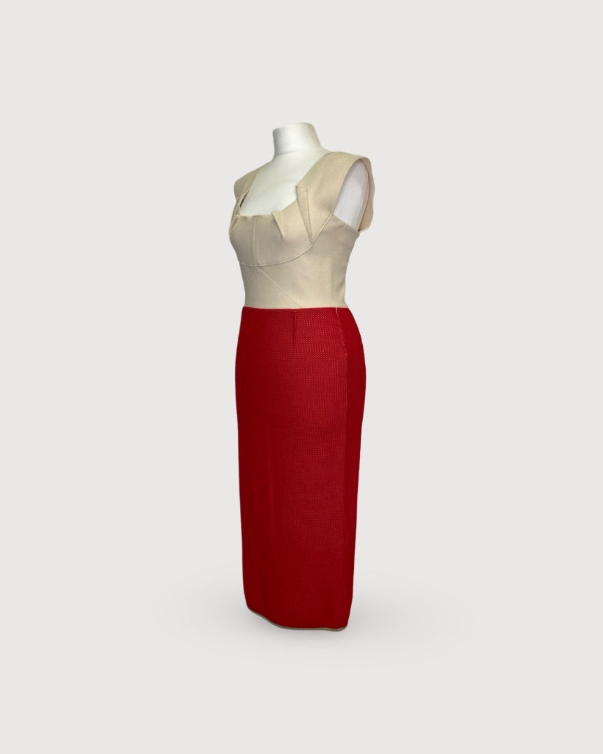 Roland Mouret Midi Dress Red 10