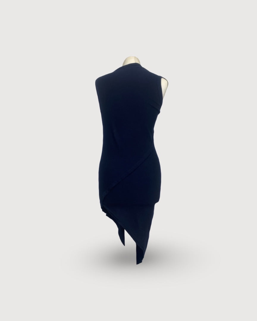 Comme Des Garcons Aysmmetric T-shirt Dress Navy S