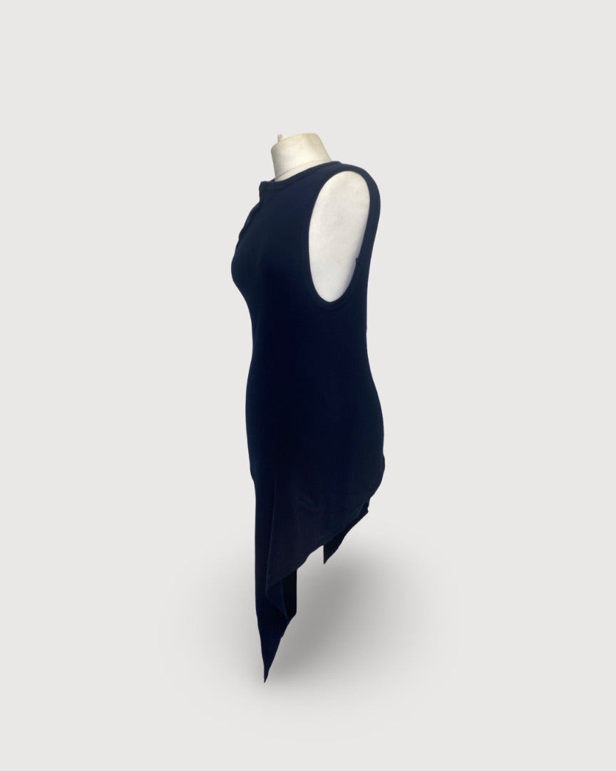 Comme Des Garcons Aysmmetric T-shirt Dress Navy S