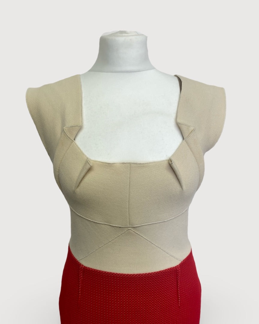 Roland Mouret Midi Dress Red 10