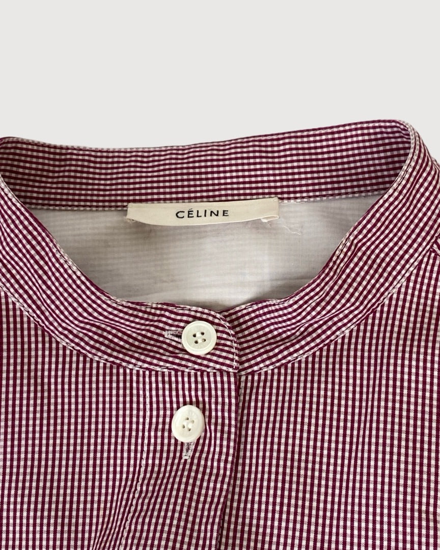 Red / White Celine L/S Check Shirt, 12