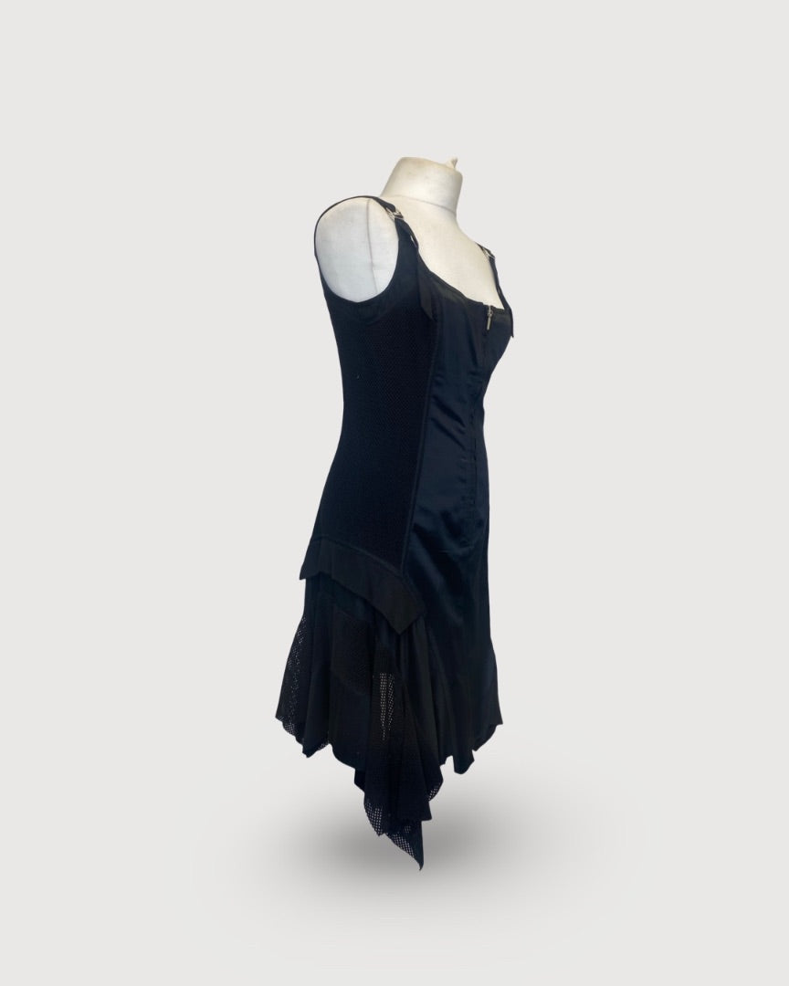 Plein Sud Jeans S/S Mesh Side Dress Black 10