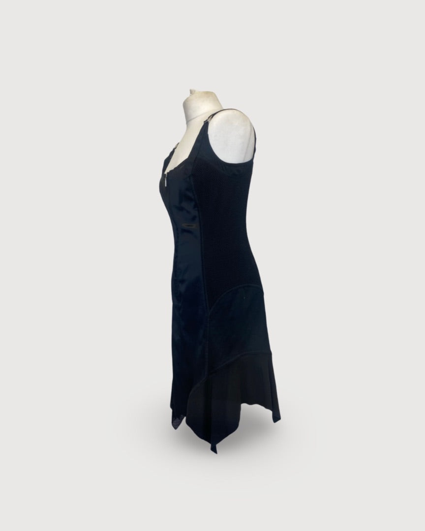 Plein Sud Jeans S/S Mesh Side Dress Black 10