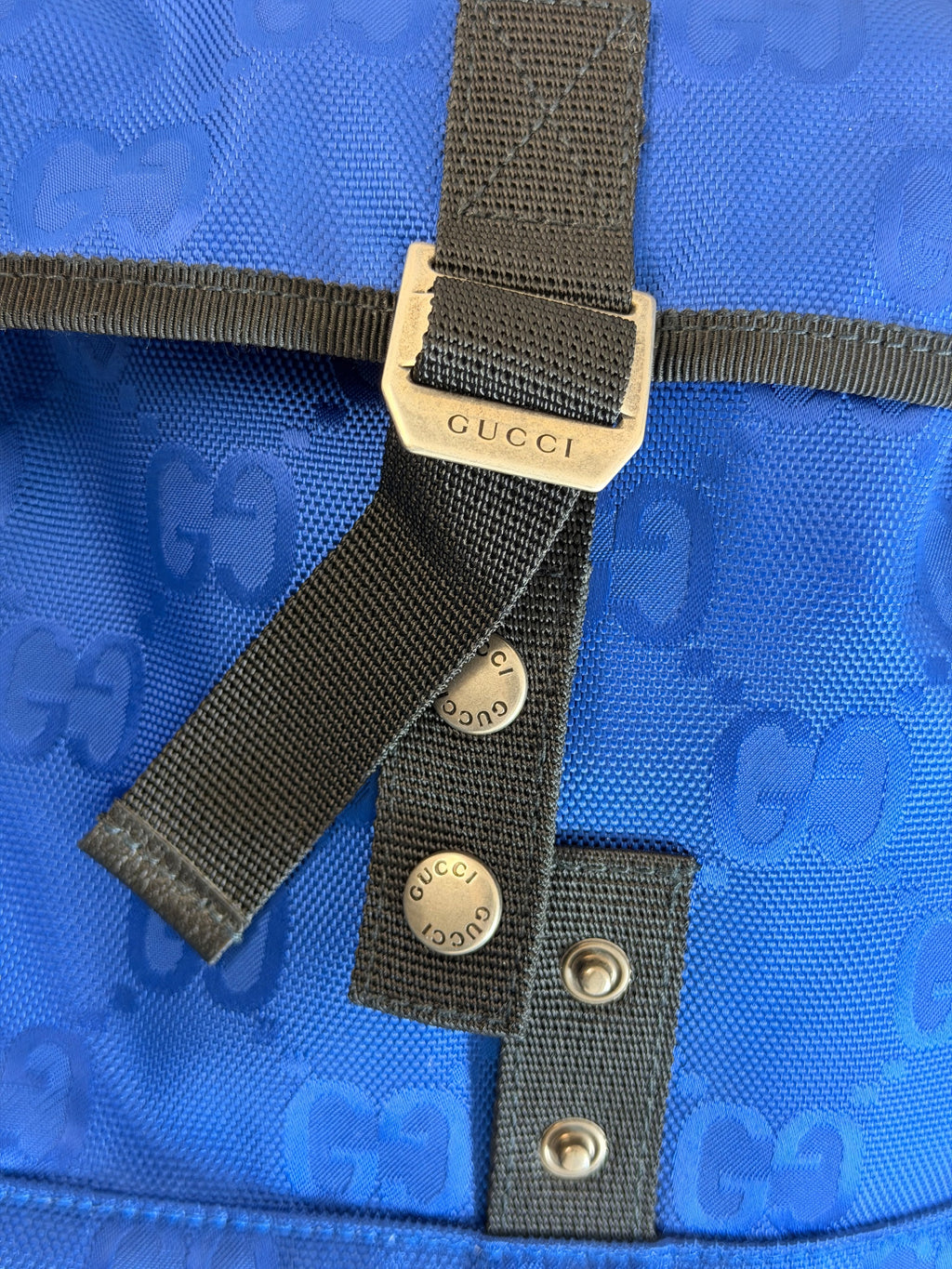 Gucci Blue Nylon GG Backpack