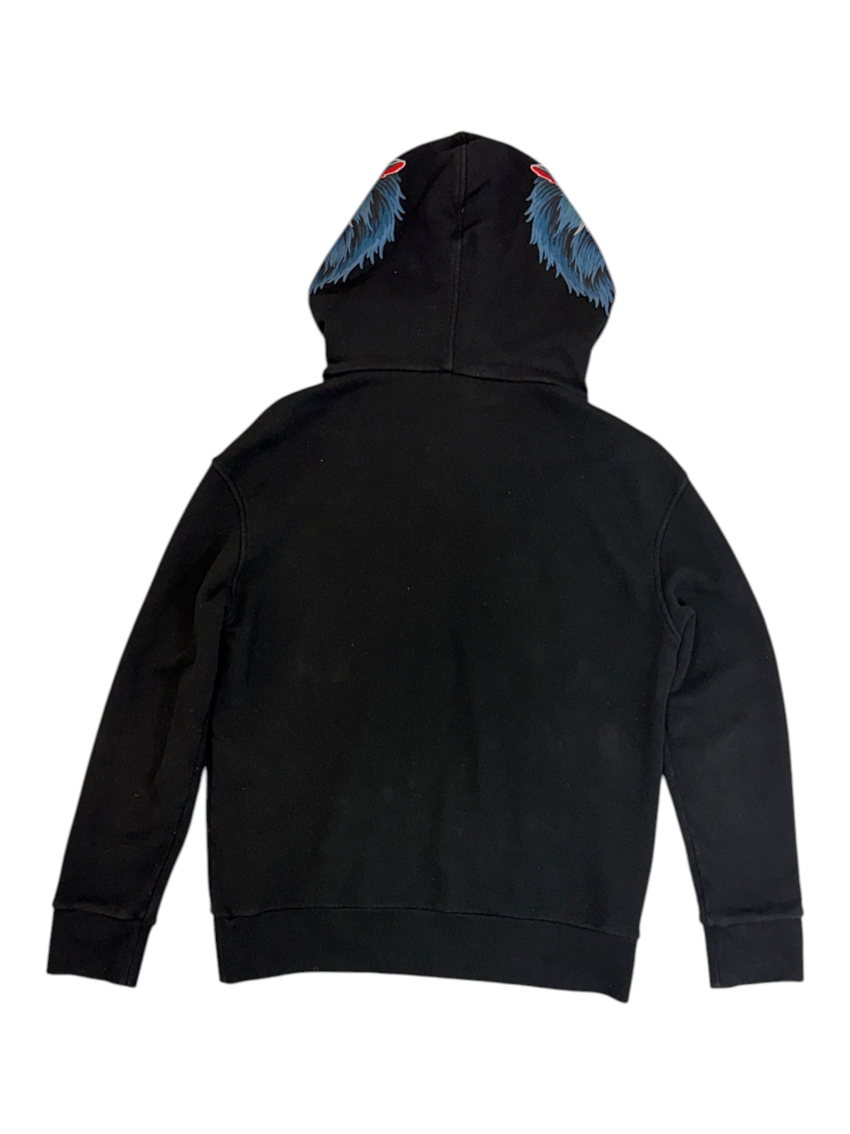 Gucci Black Wolf Embroidered Logo Hoodie Size L