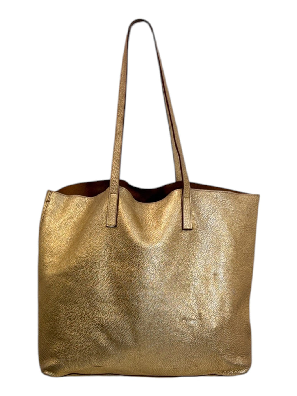 Prada Gold Leather Tote Bag