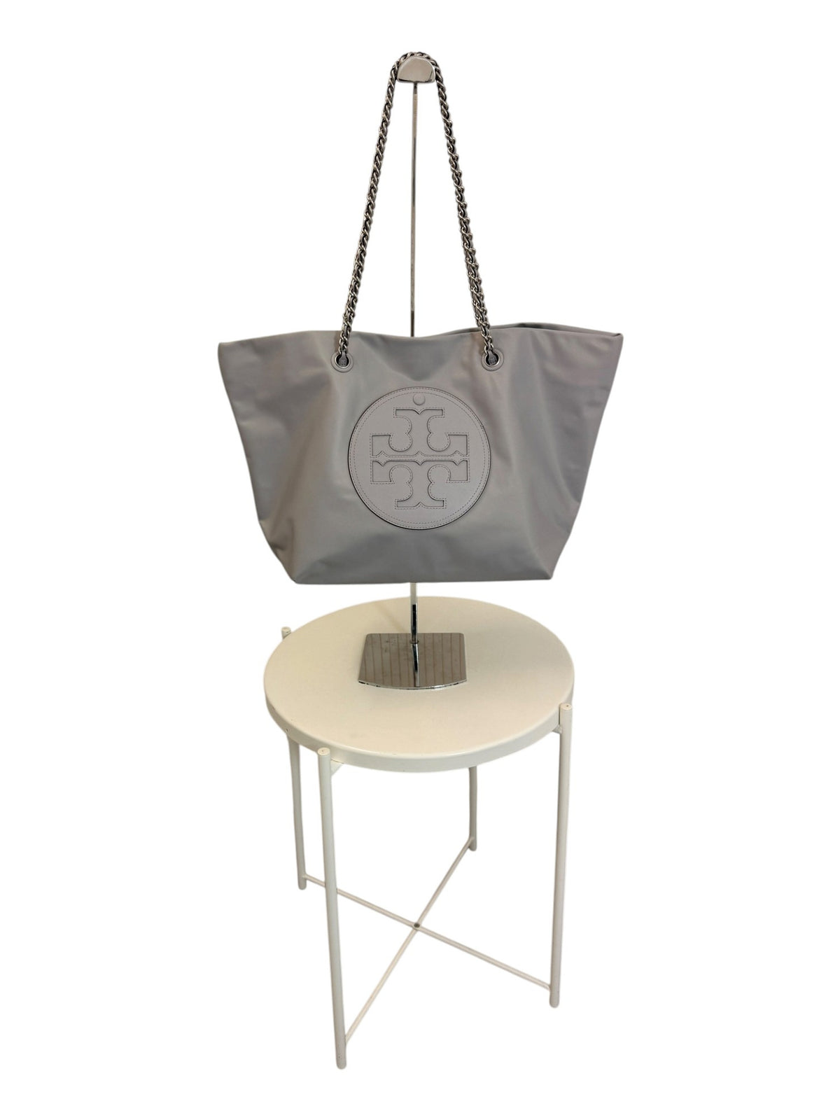 Tory Burch Grey Nylon Chain Tote Bag
