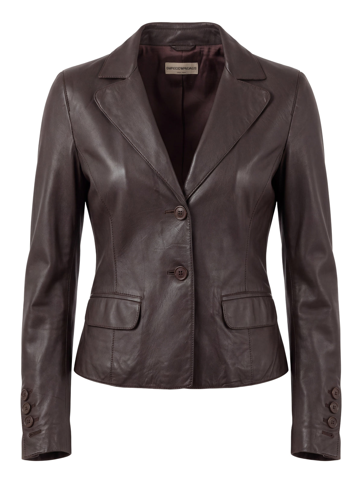 Emporio Armani Dark Brown Leather Blazer Size 10