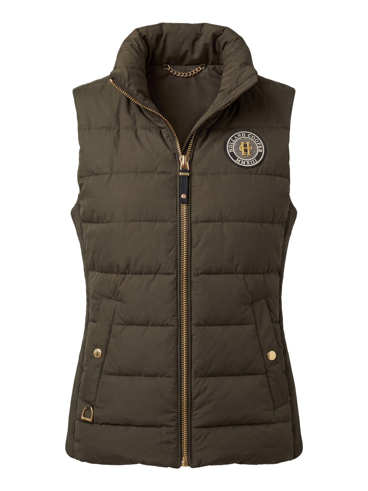 Holland Cooper Khaki Logan Padded Gilet Size M