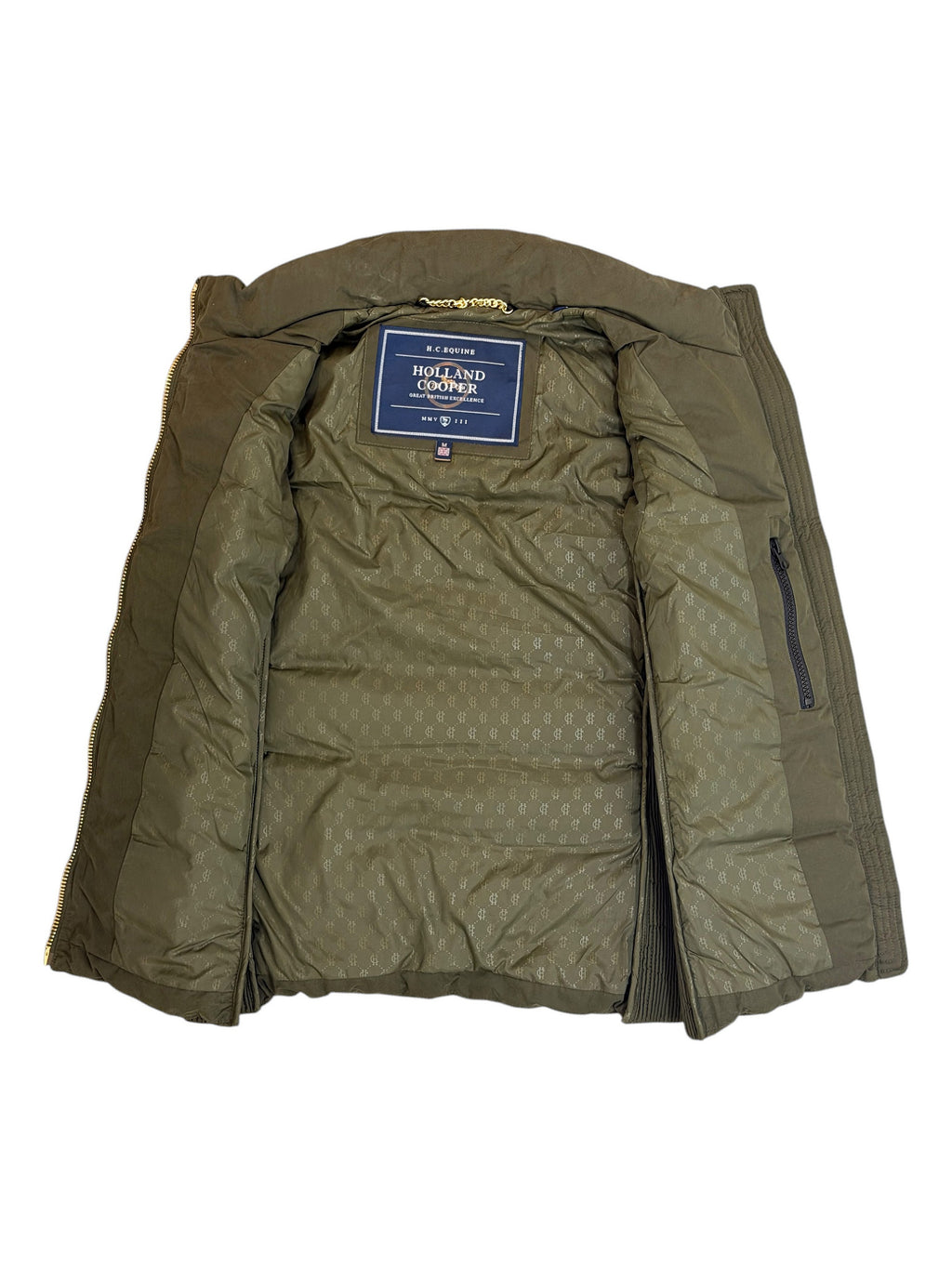 Holland Cooper Khaki Logan Padded Gilet Size M