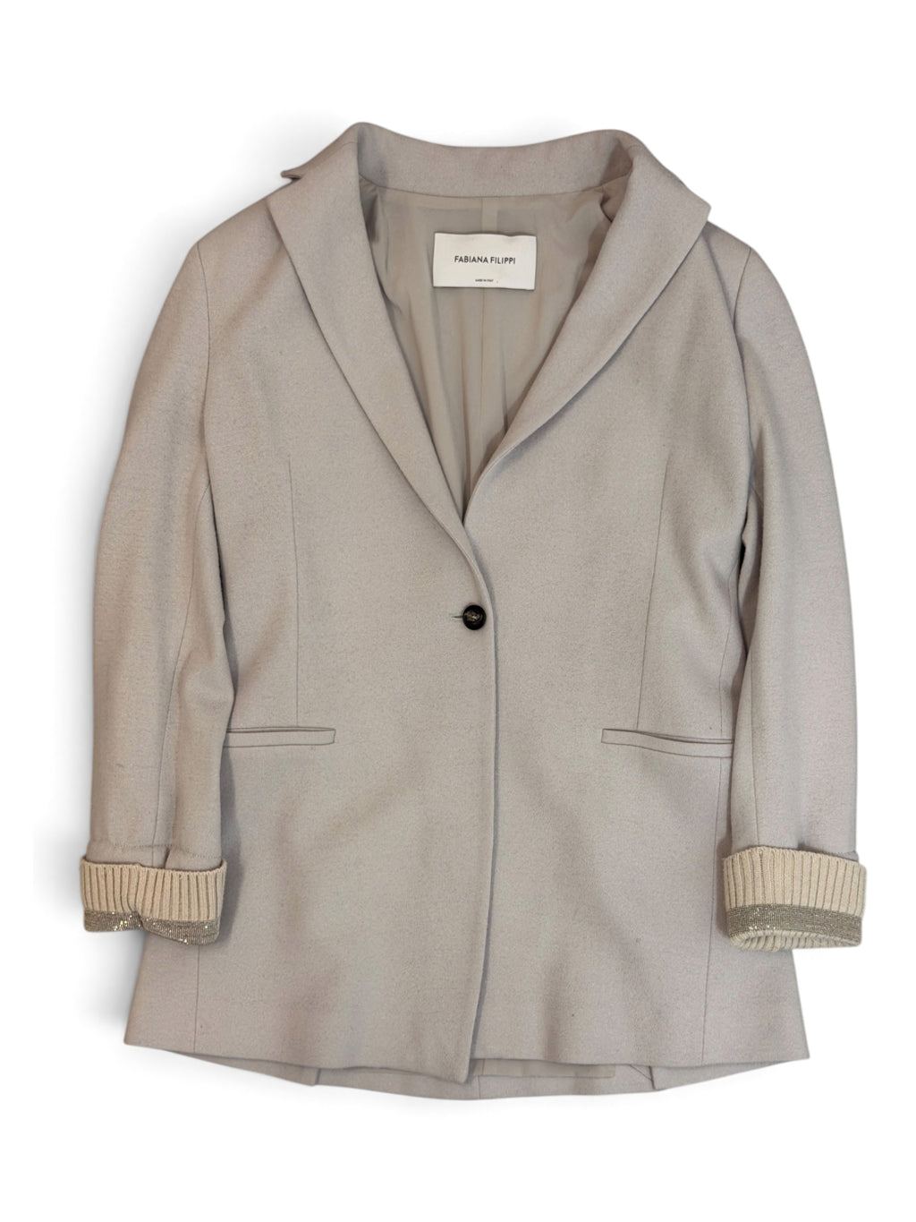 Fabiana Filippi Grey Single-Breasted Jacket Size S