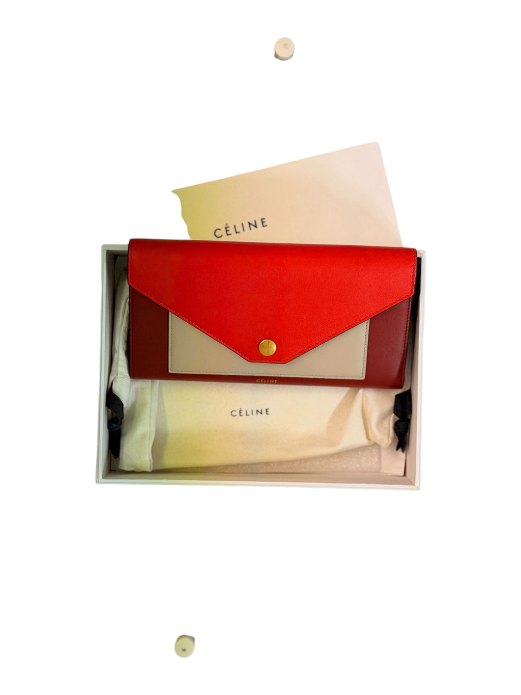 Celine Tricolour Leather Envelope Wallet