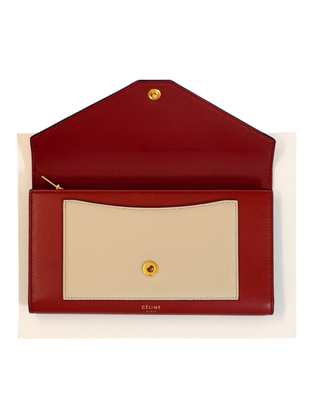 Celine Tricolour Leather Envelope Wallet