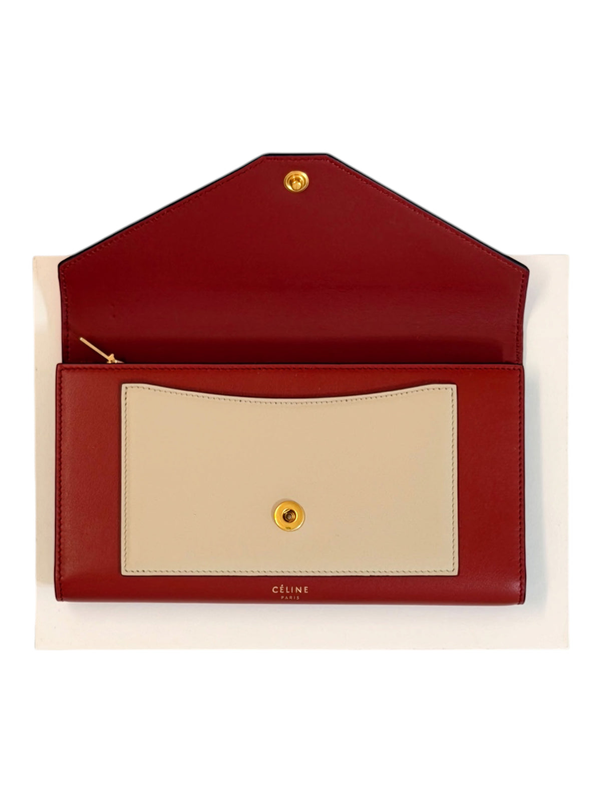 Celine Tricolour Leather Envelope Wallet