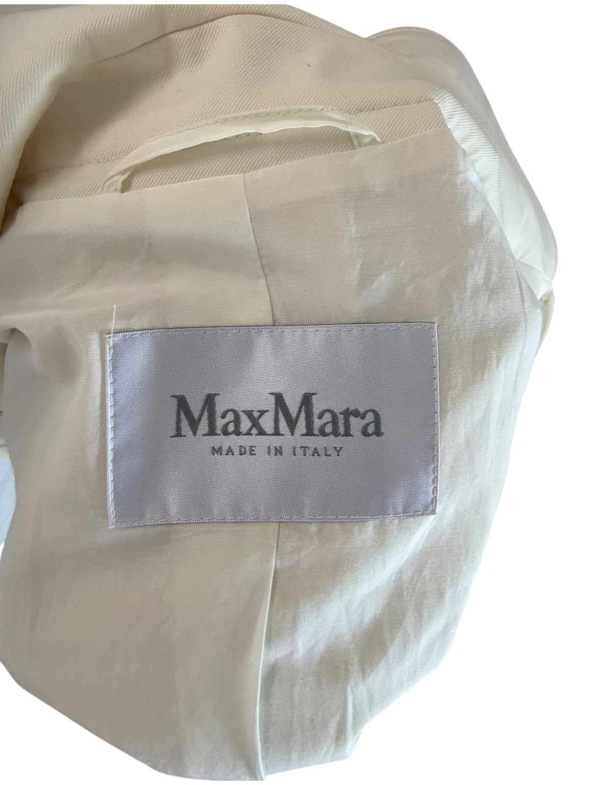 Max Mara Cream Knitted Sleeve Trench Coat Size 2