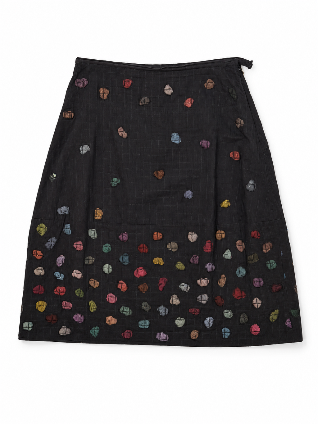 Haat Issey Miyake matching black silk skirt, back view