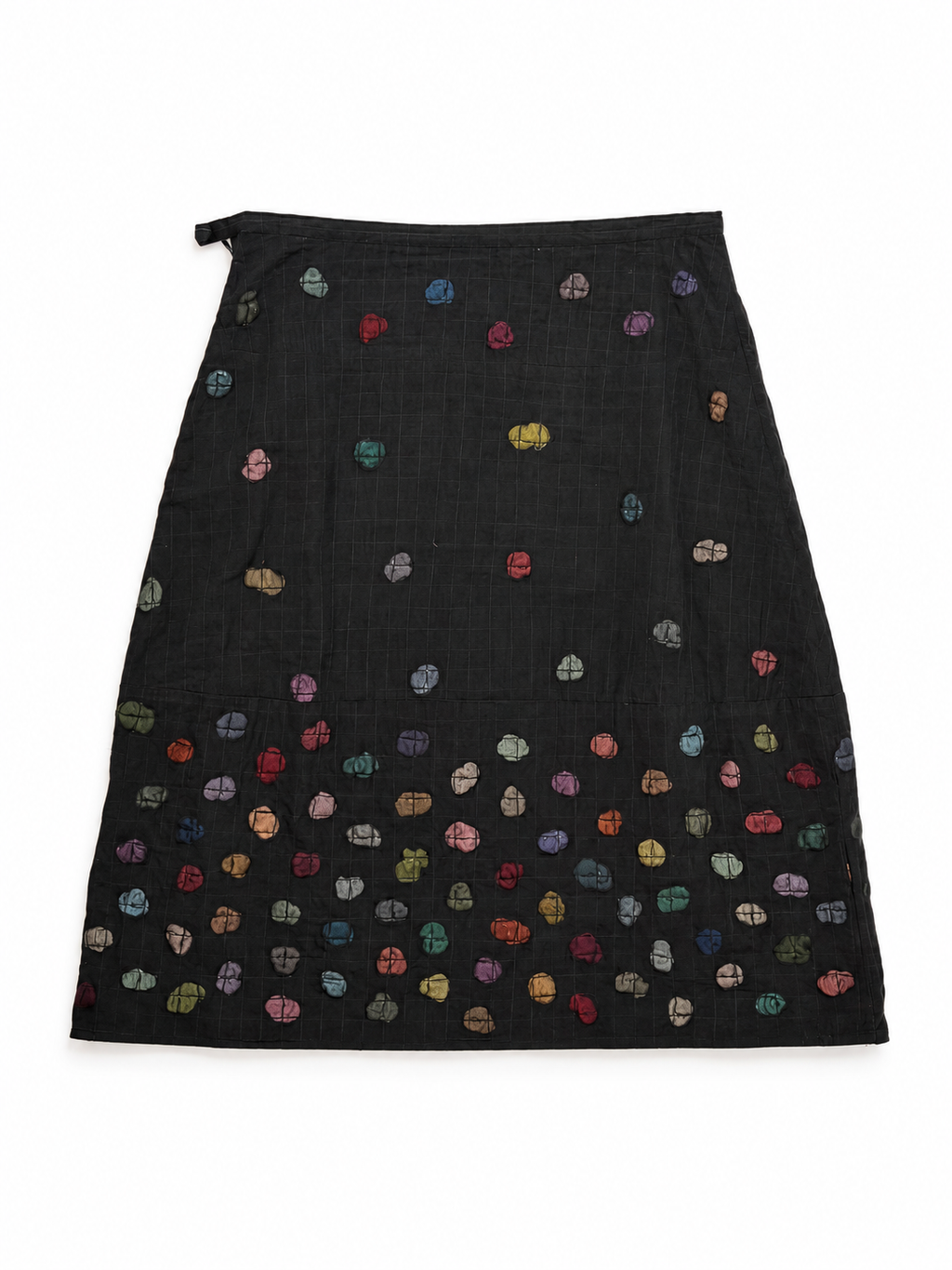 Haat Issey Miyake matching black silk skirt, front view