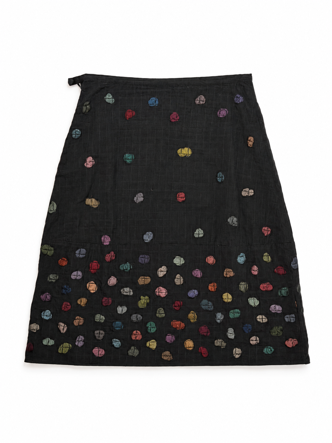 Haat Issey Miyake matching black silk skirt, front view