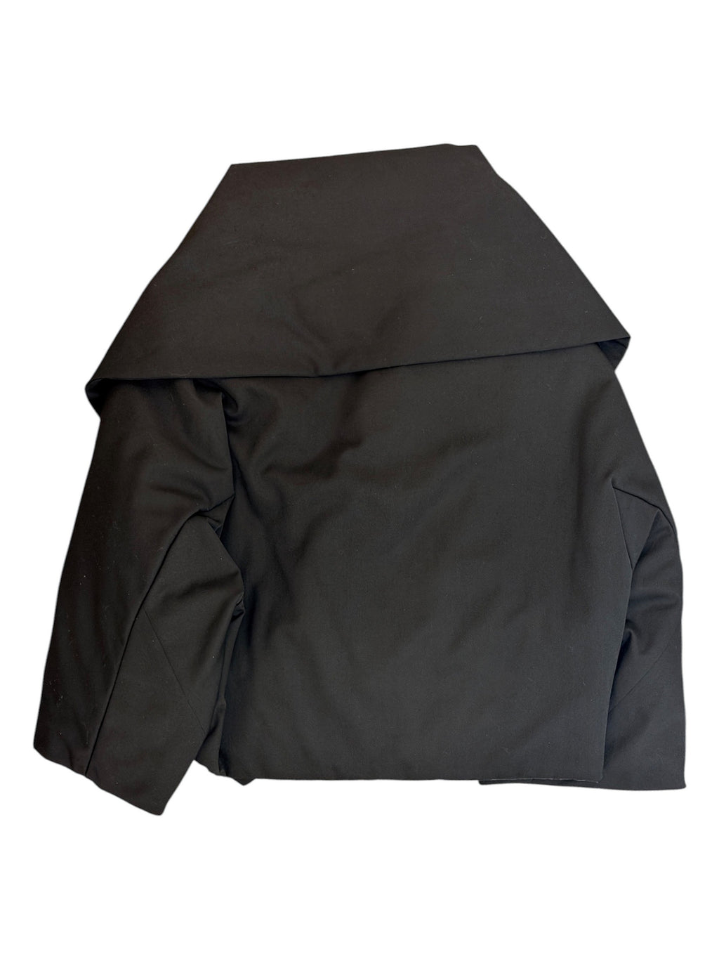 Junya Watanabe Comme des Garçons Black Shawl Collar Cropped Wool Jacket Size M