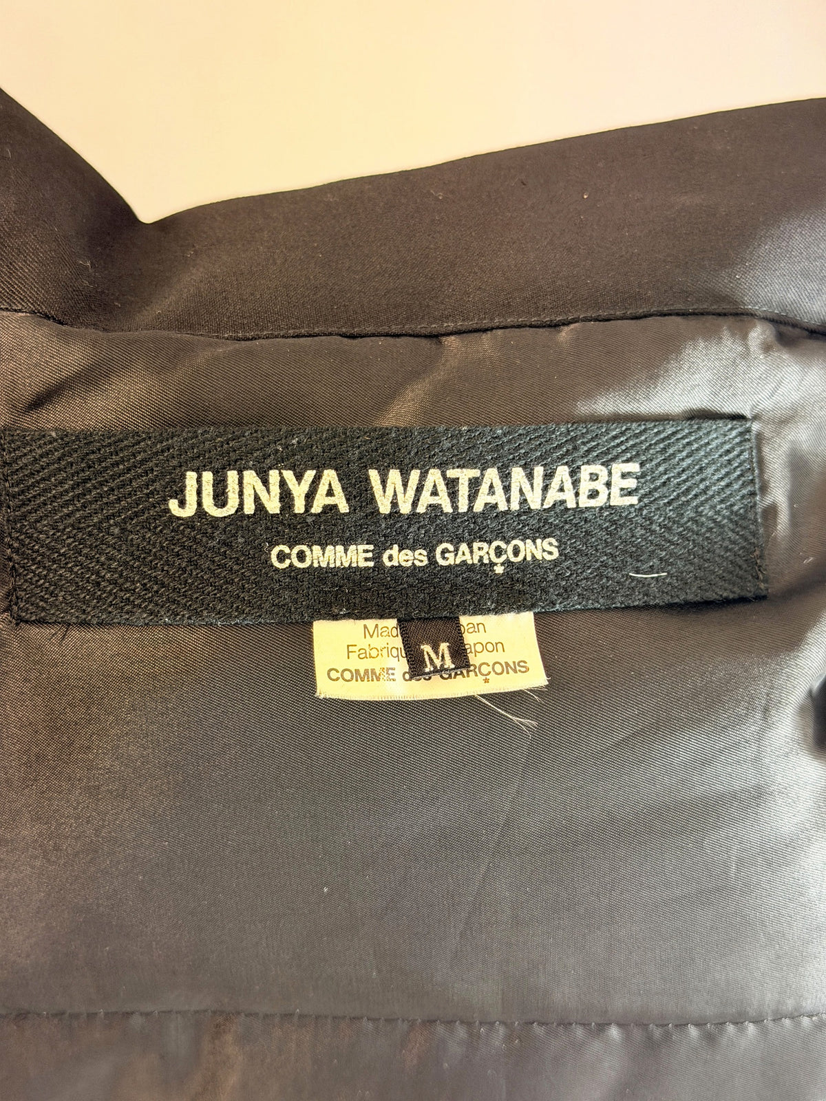 Junya Watanabe Comme des Garçons Black Shawl Collar Cropped Wool Jacket Size M