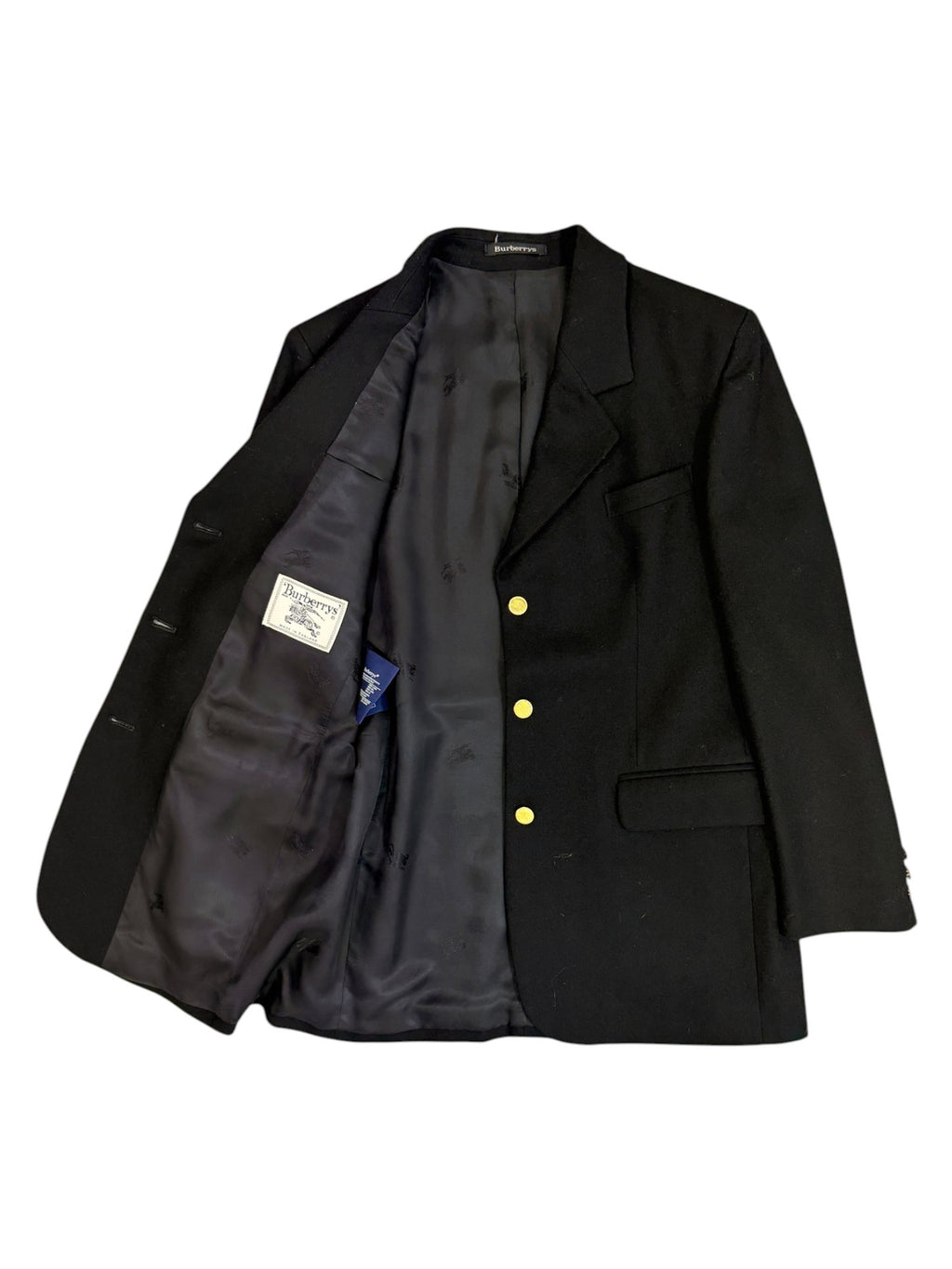 Burberrys Black Wool Blazer Size M