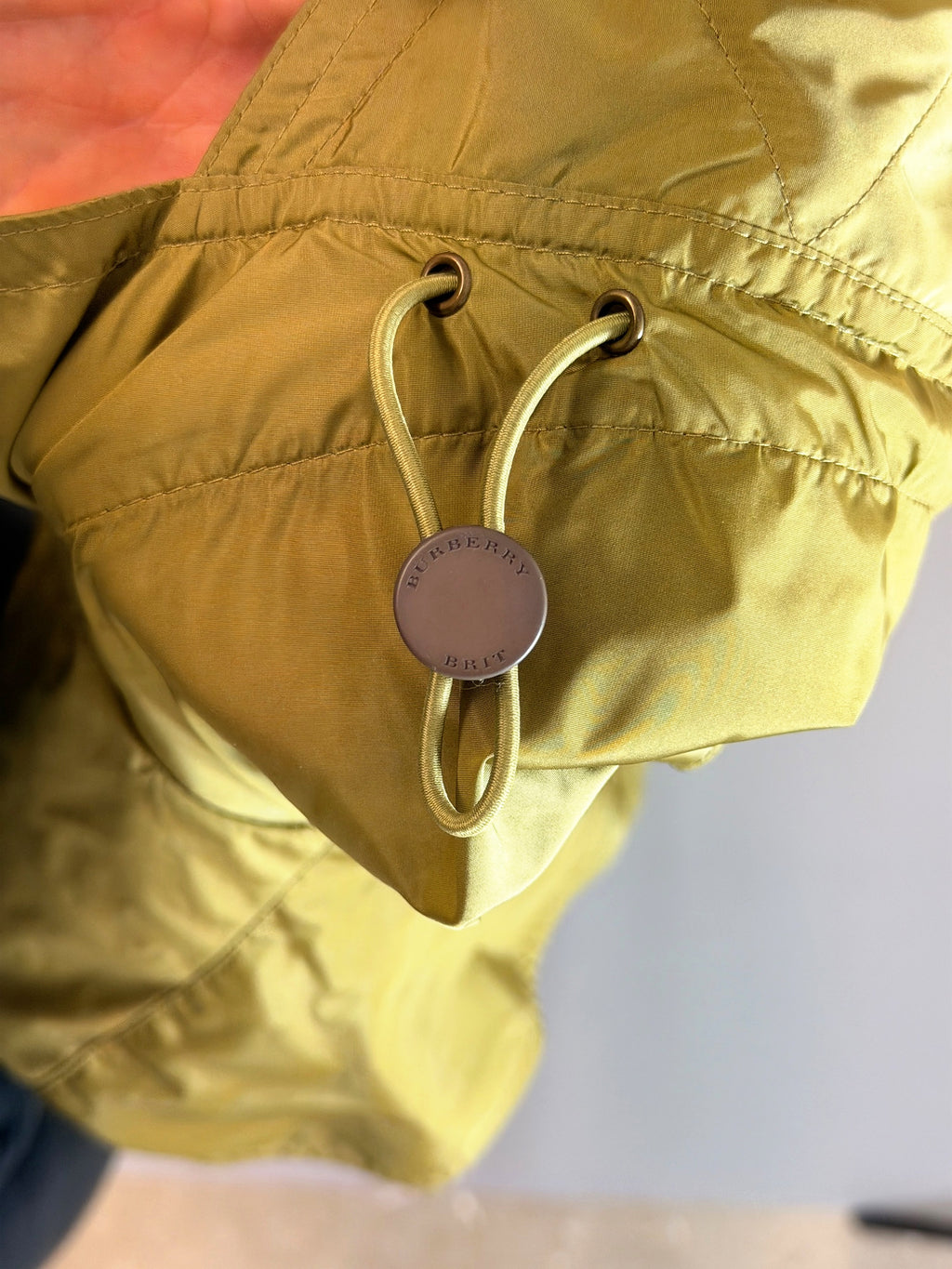 Burberry Brit Khaki Hooded Mac Jacket Size 8
