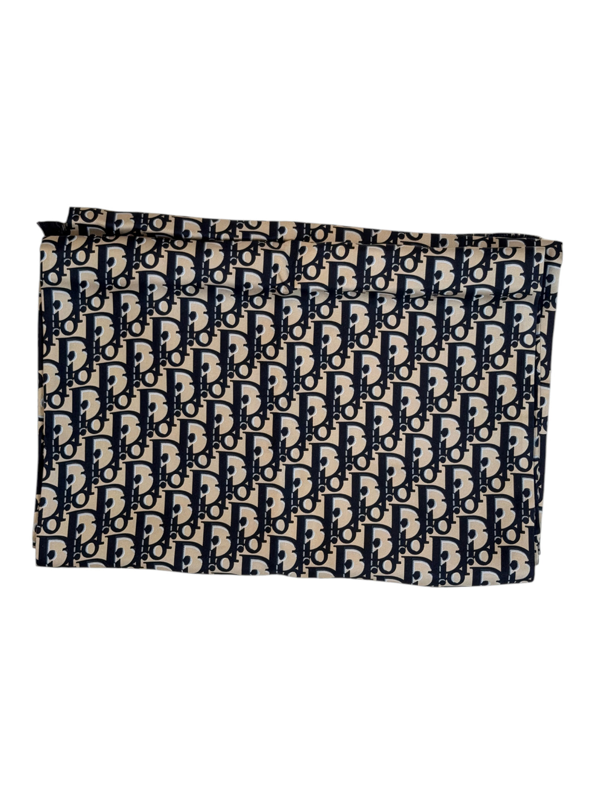Dior Navy & Beige Oblique Silk Stole