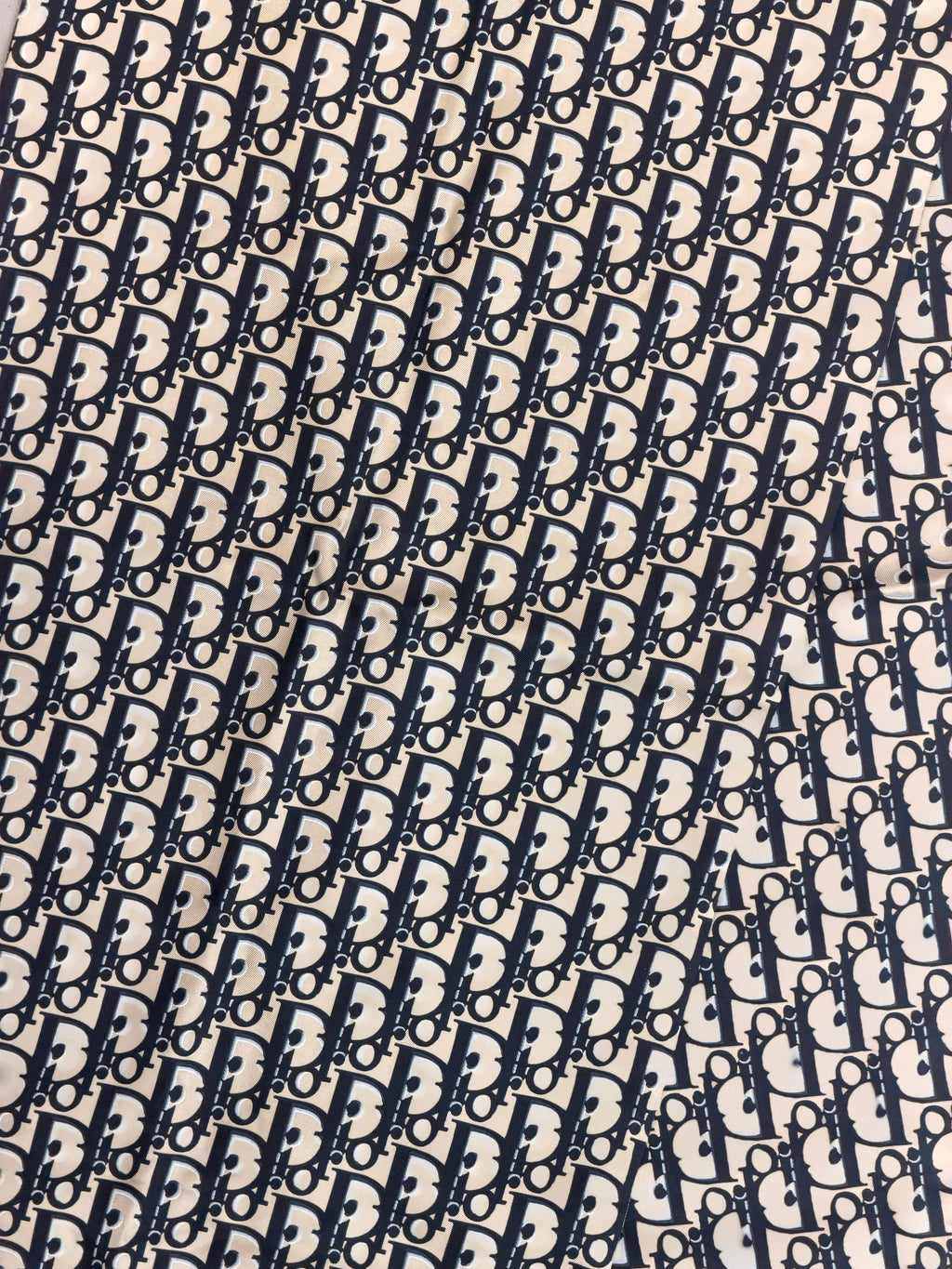Dior Navy & Beige Oblique Silk Stole