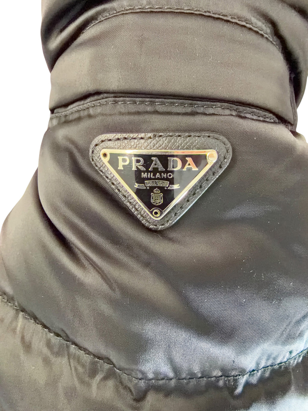 Prada Black Padded Hooded Coat Size 8