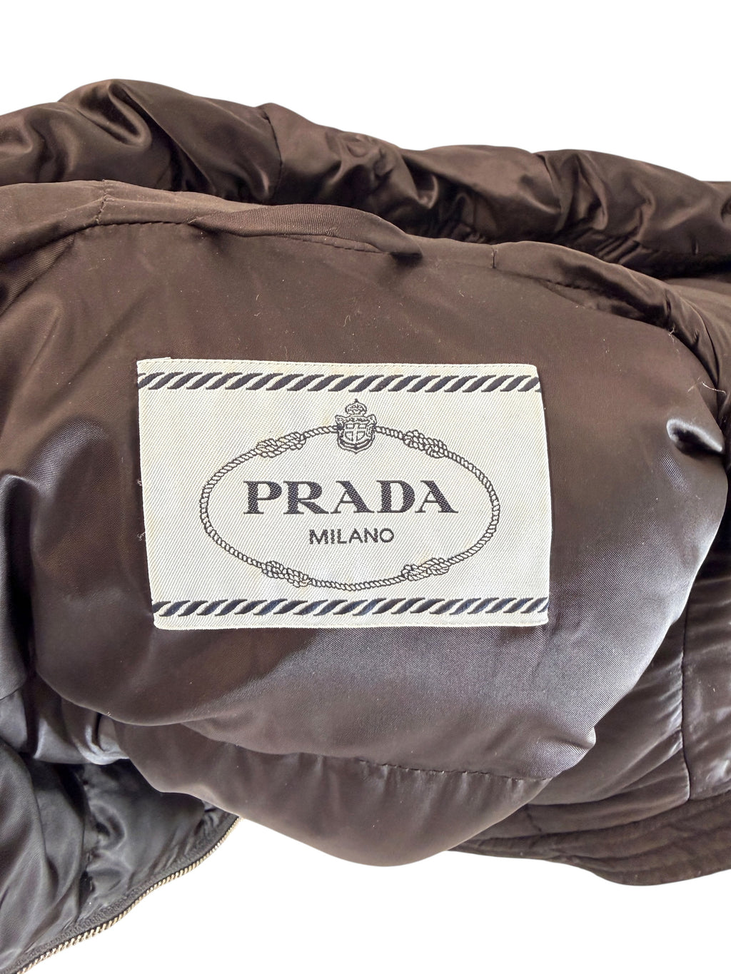Prada Black Padded Hooded Coat Size 8