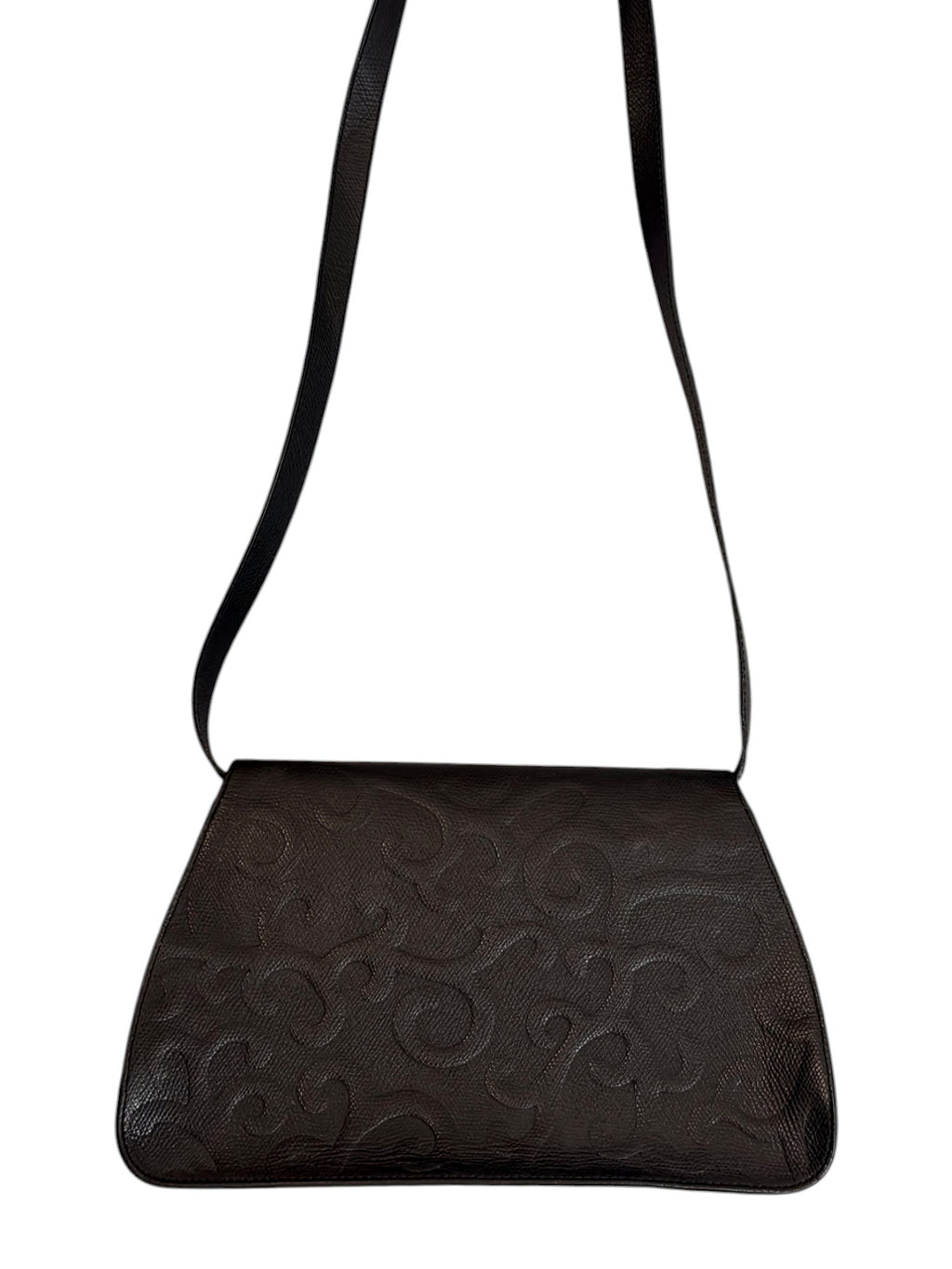 Yves Saint Laurent Black Muse Embossed Shoulder Bag
