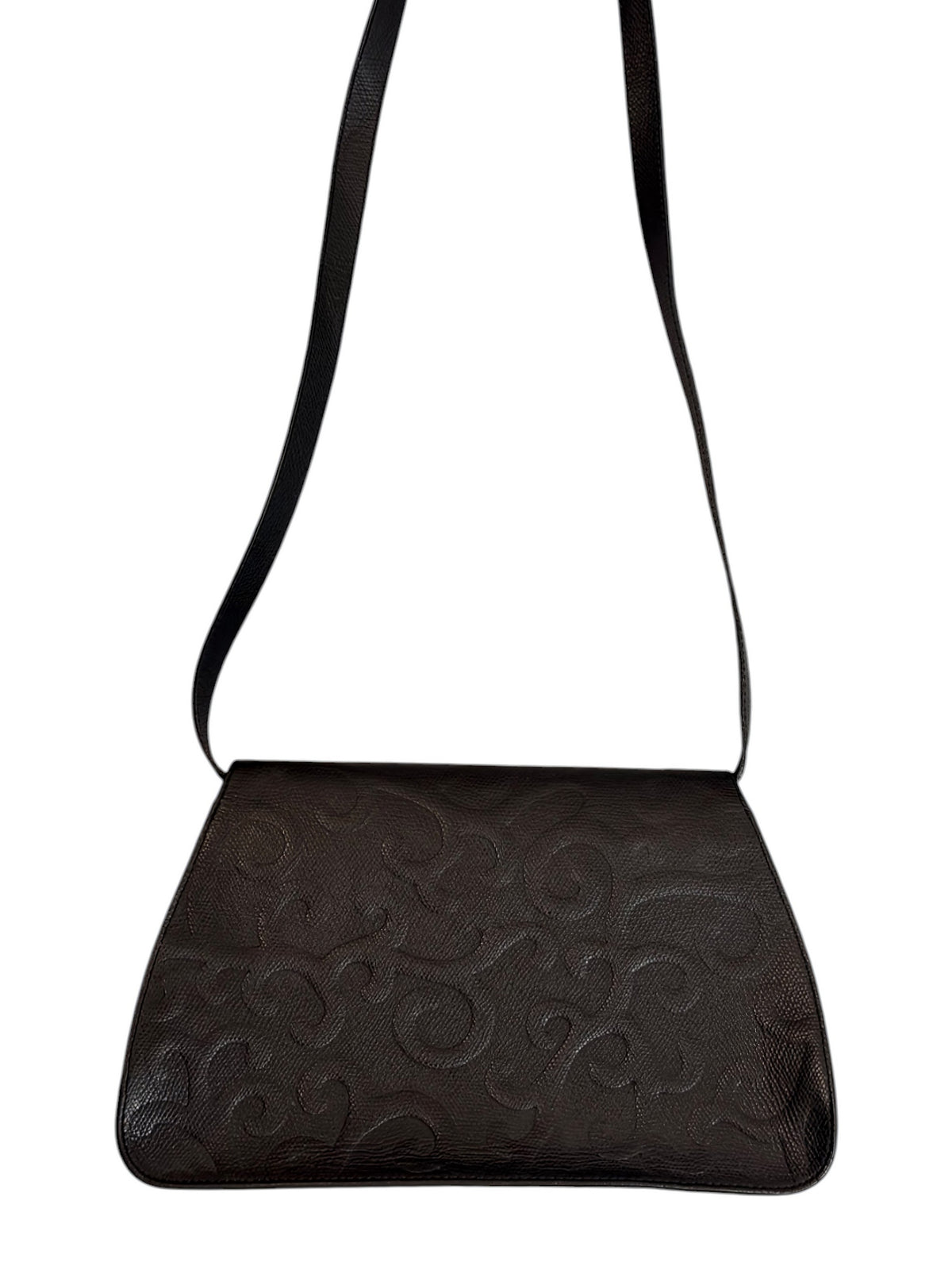 Yves Saint Laurent Black Muse Embossed Shoulder Bag