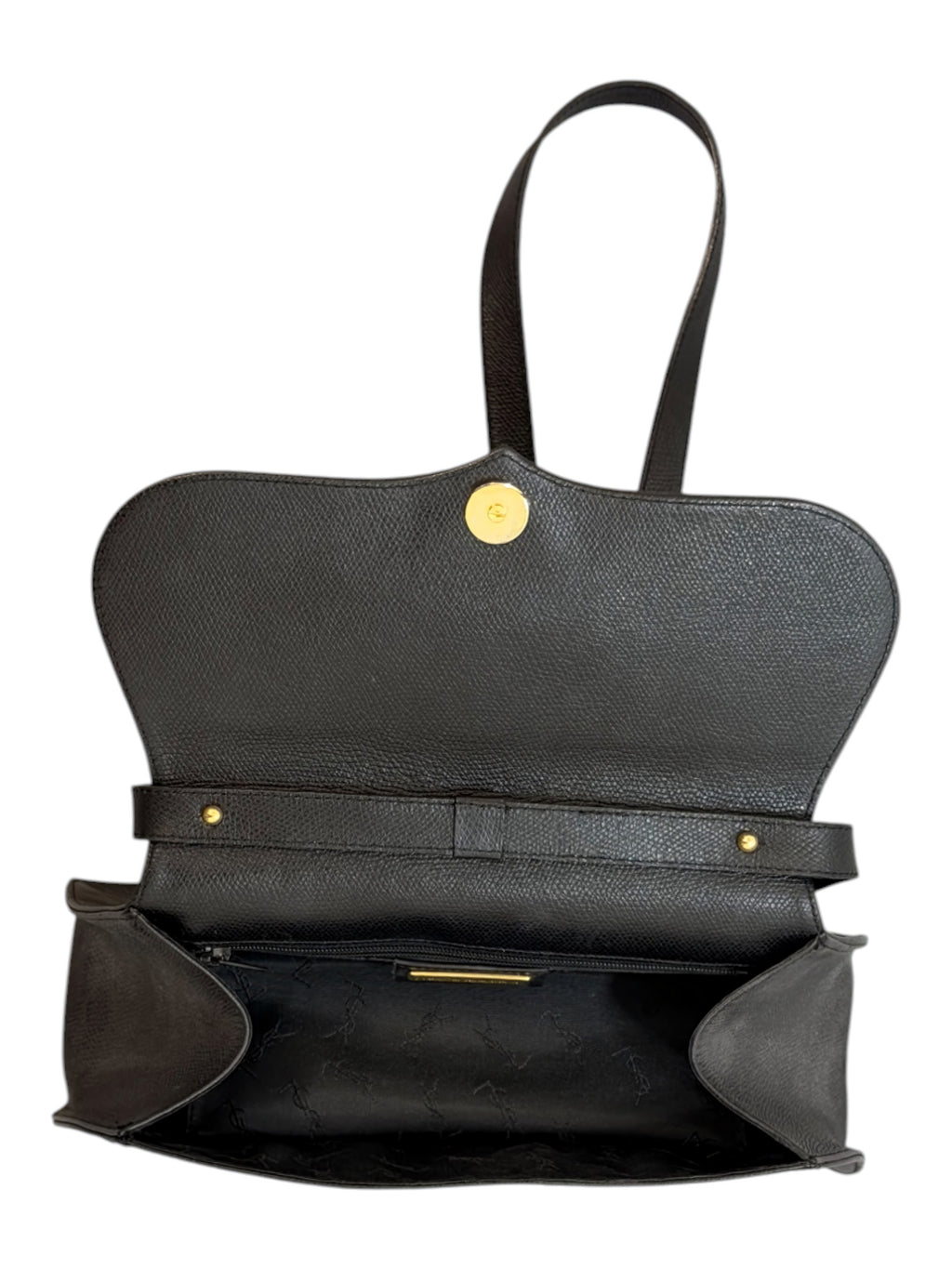 Yves Saint Laurent Black Muse Embossed Shoulder Bag