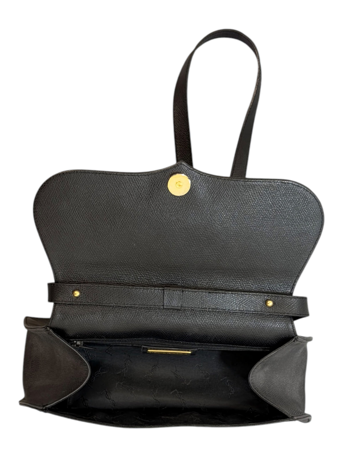 Yves Saint Laurent Black Muse Embossed Shoulder Bag