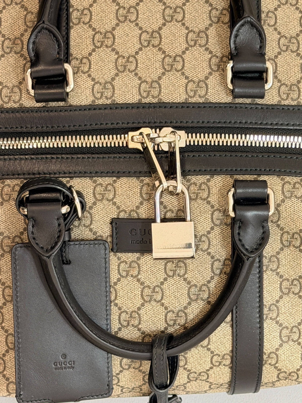 Gucci Beige GG Supreme Luggage Bag
