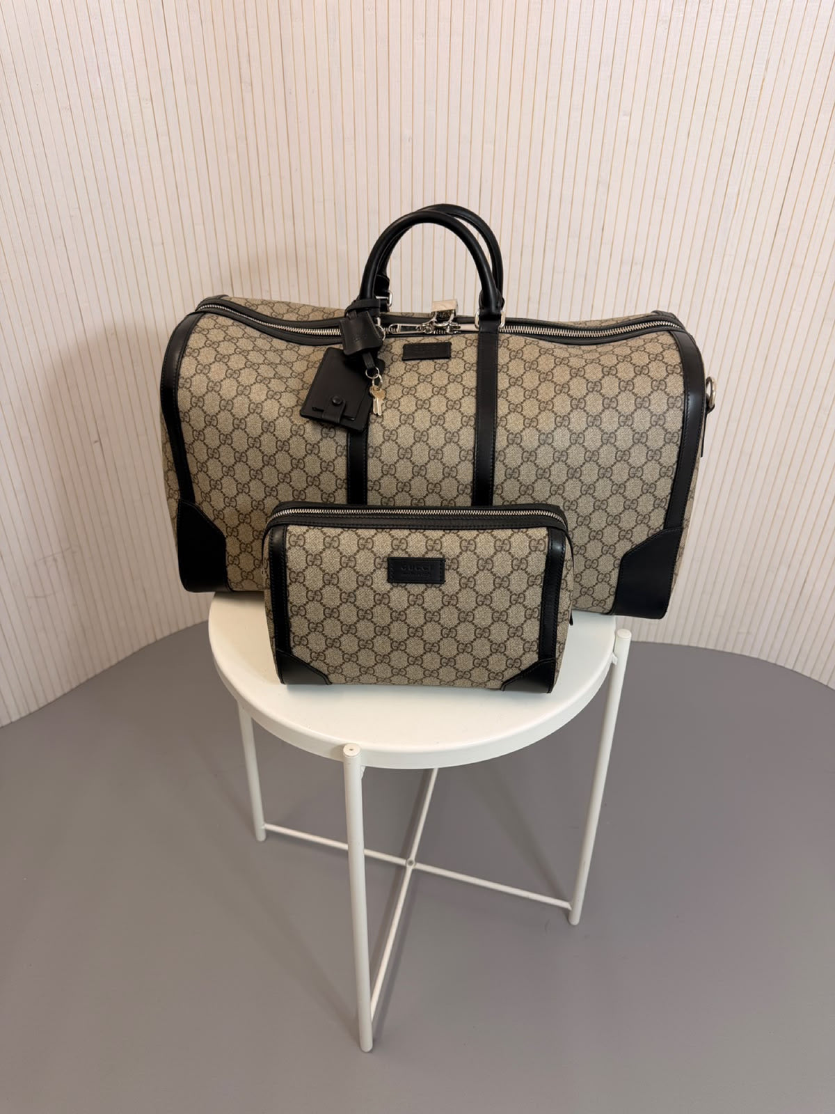 Gucci Beige GG Supreme Luggage Bag