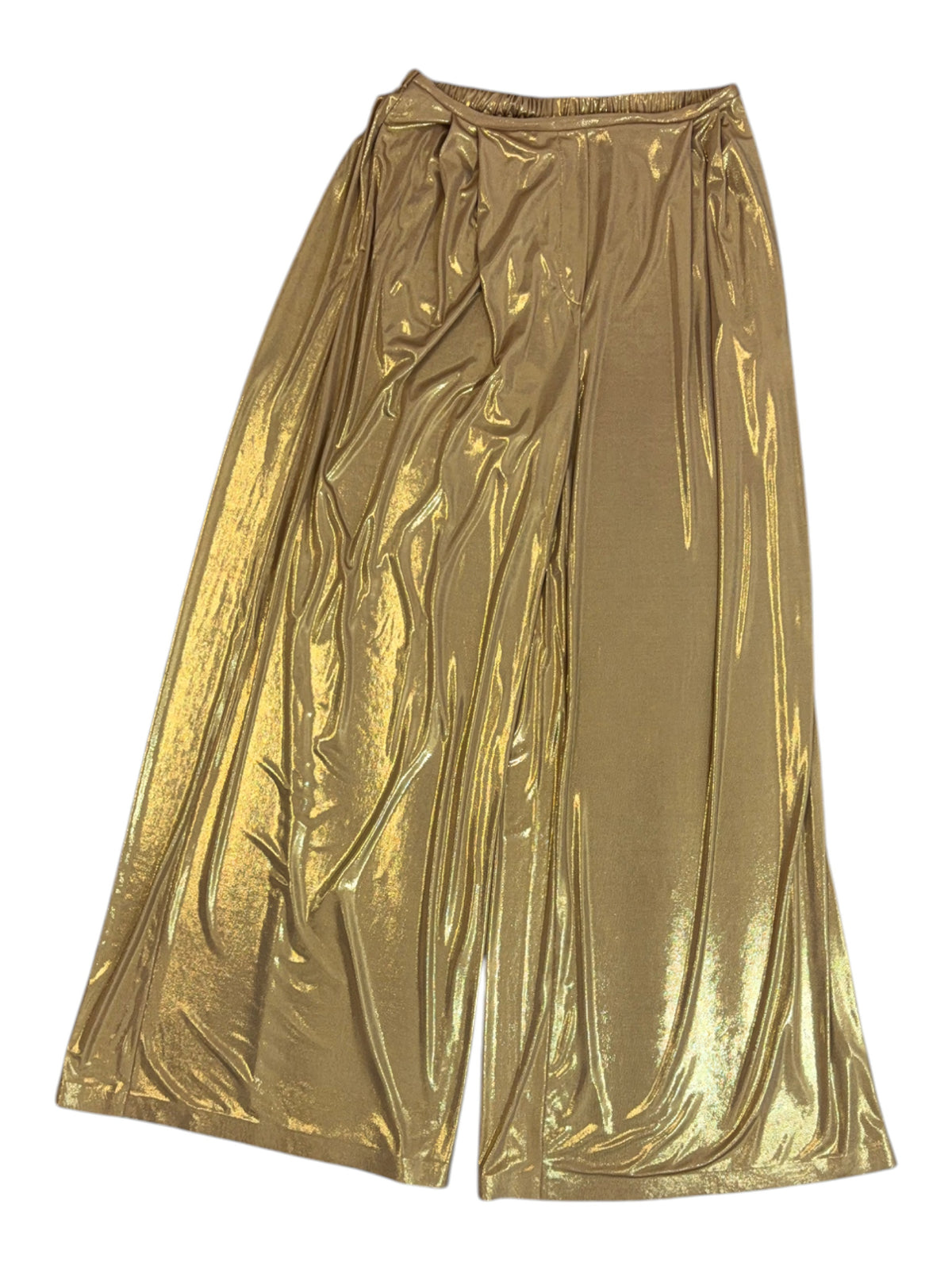 Norma Kamali Gold Metallic Bodysuit & Trousers Set Size S