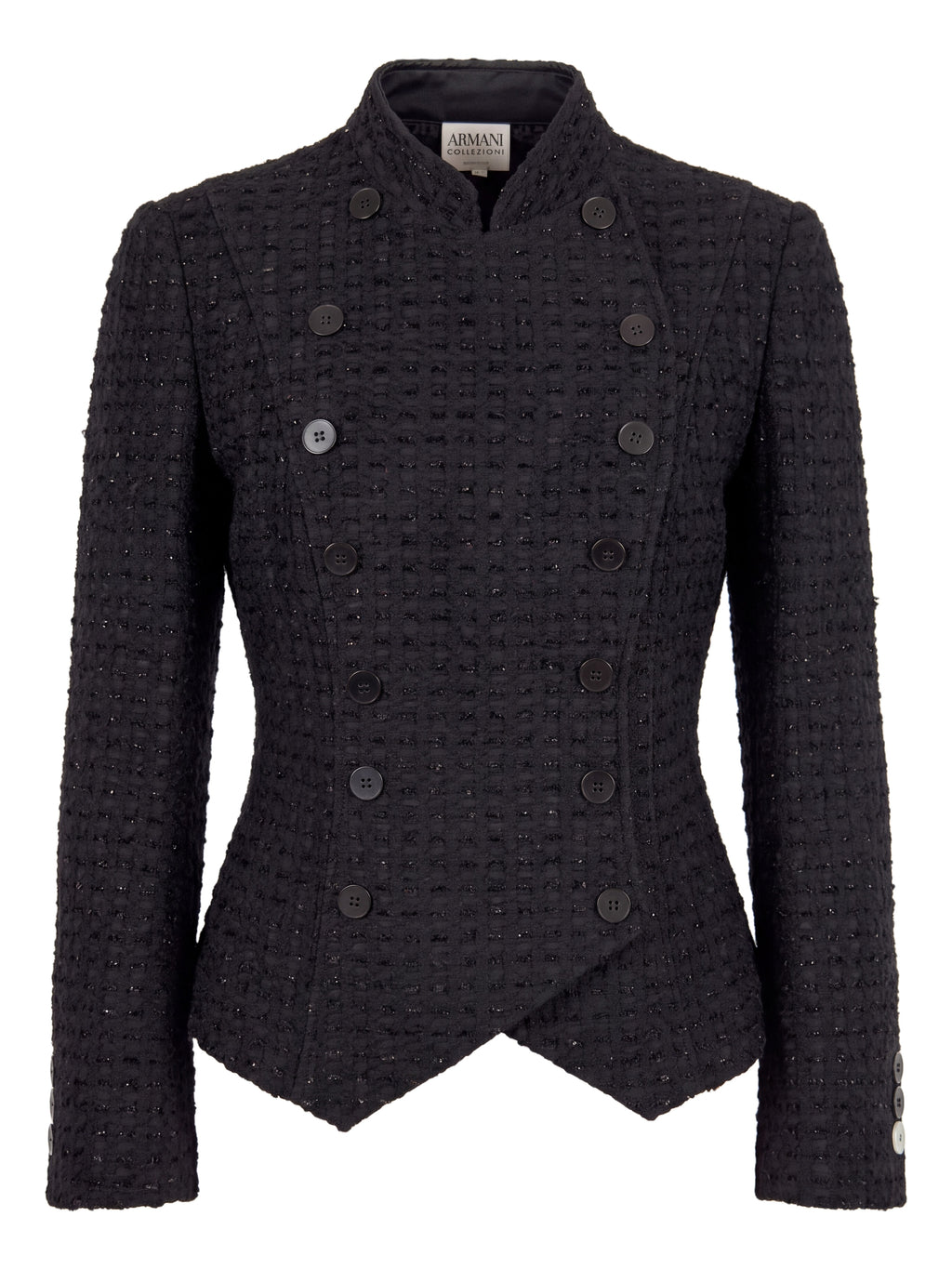 Armani Collezioni Black Shimmer Bouclé Jacket Size 14