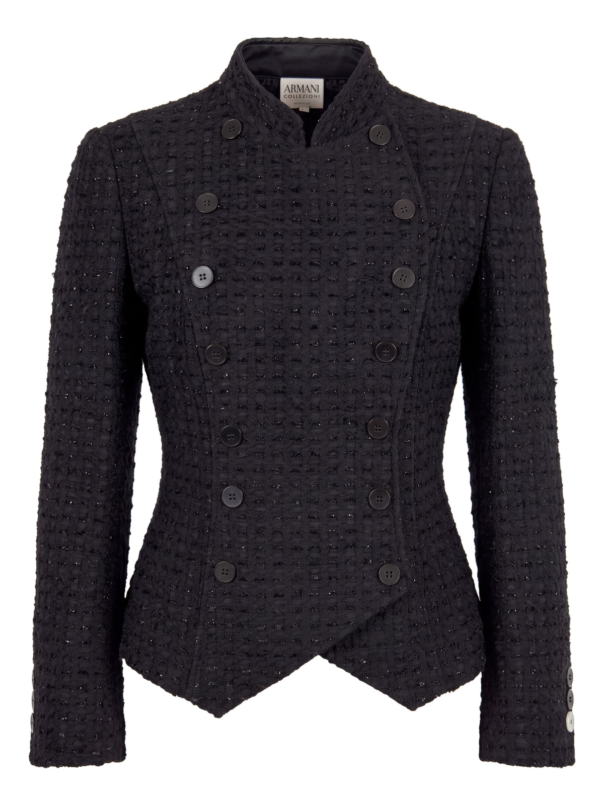 Armani Collezioni Black Shimmer Bouclé Jacket Size 14