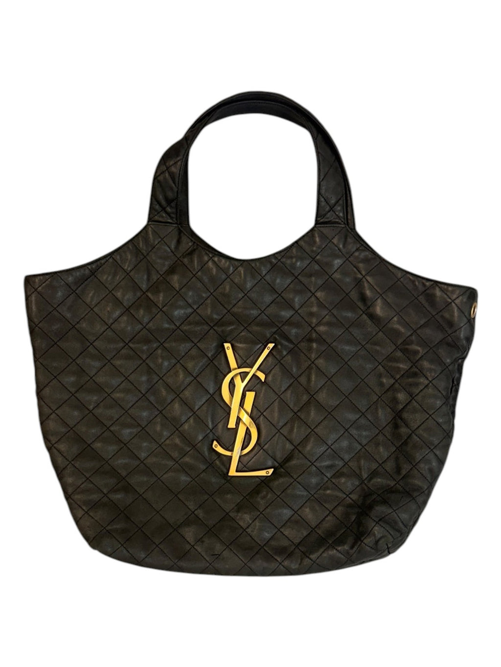 Saint Laurent Black Icare Quilted Tote Bag Medium