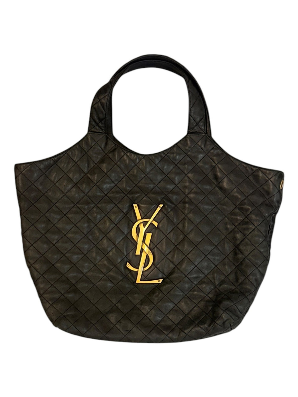Saint Laurent Black Icare Quilted Tote Bag Medium