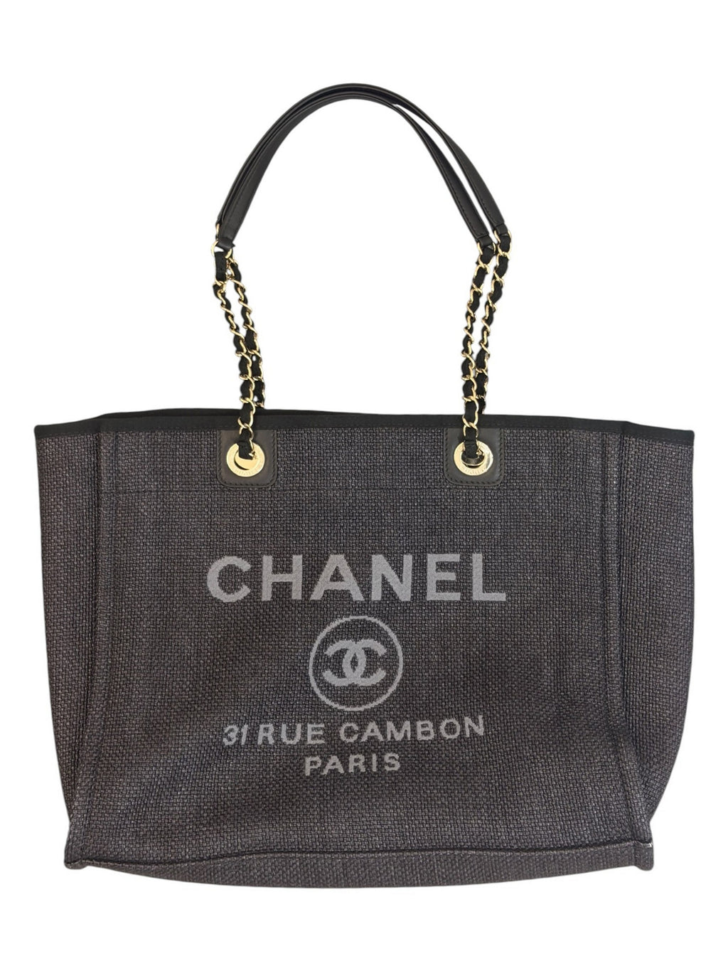Chanel Black & Grey Deauville Tote Bag